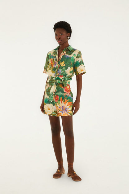 Multicolor Oriental Garden Romper