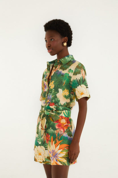 Multicolor Oriental Garden Romper