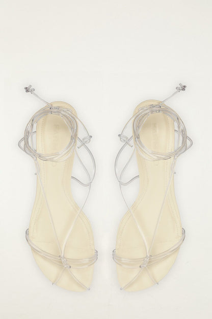 White Spaghetti Jelly Kitten Heeled Sandal