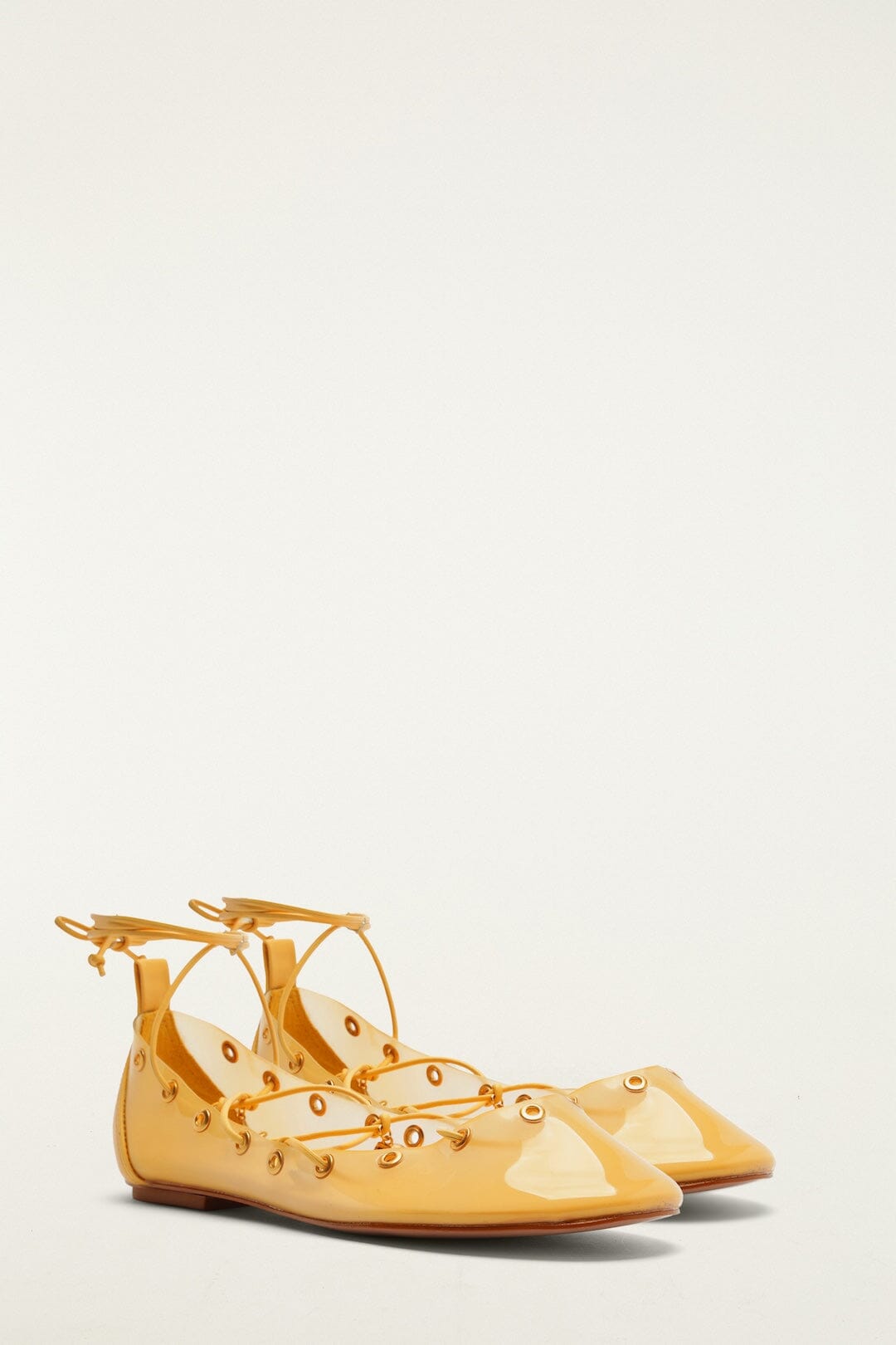 Yellow Sea Lace Up Jelly Ballerina
