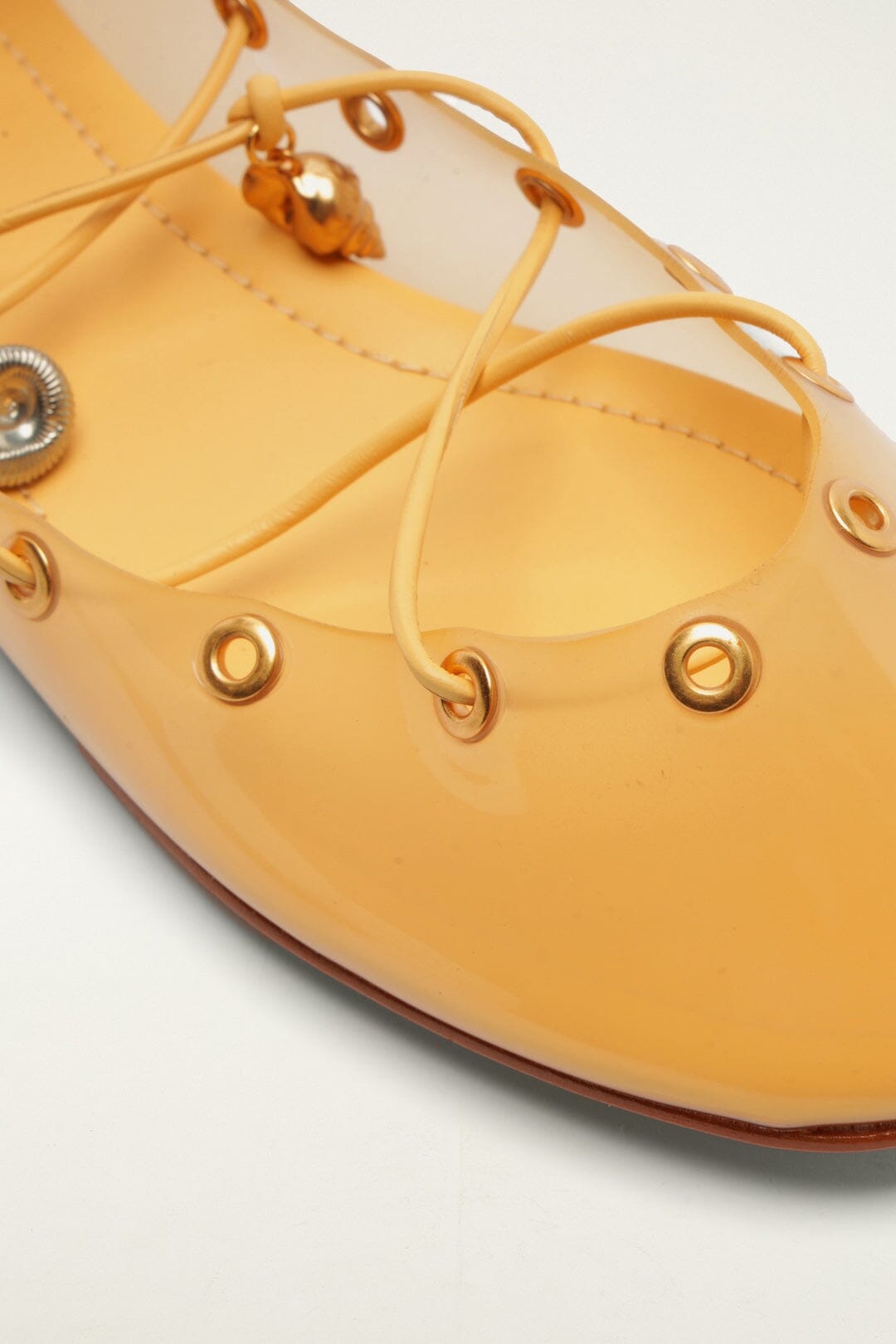 Yellow Sea Lace Up Jelly Ballerina