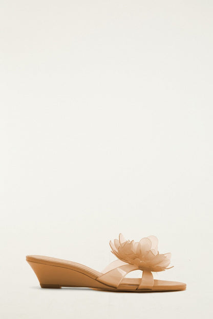 Orange Jelly Flower Wedge Sandal