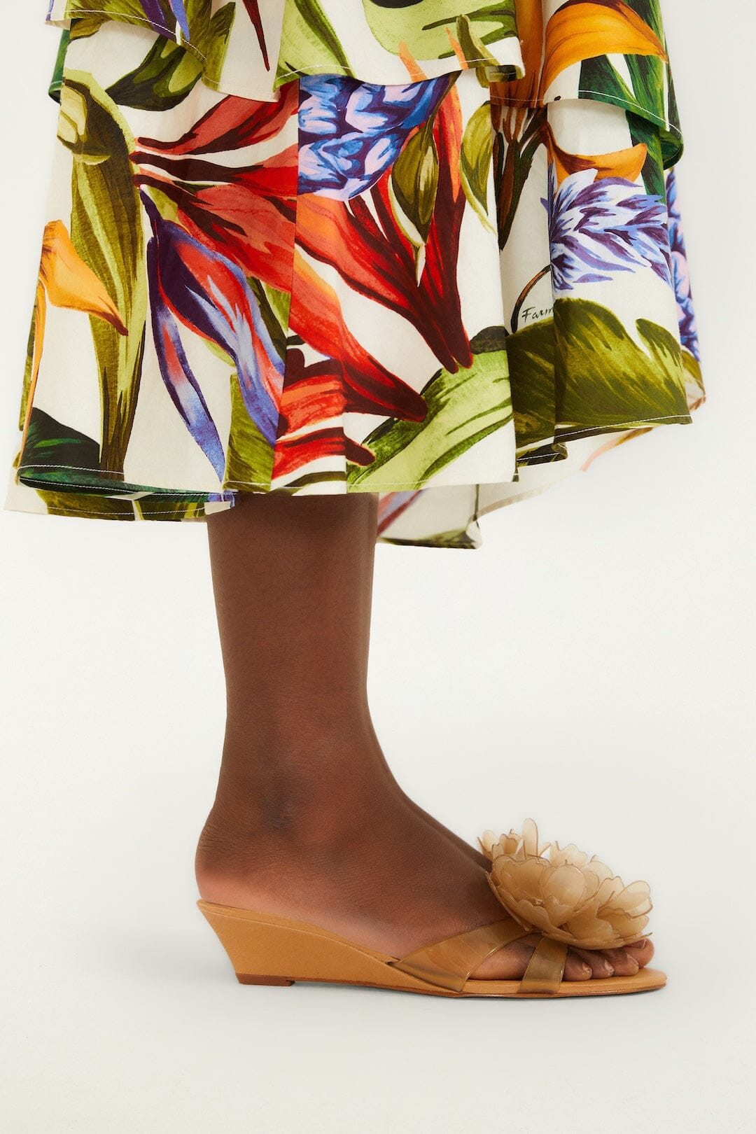 Orange Jelly Flower Wedge Sandal