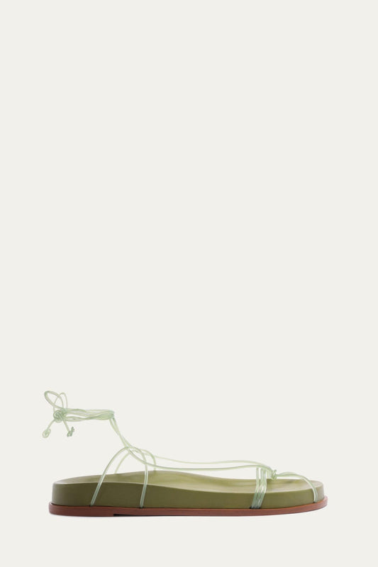 Green Spaghetti Jelly Anatomic Flat Sandal