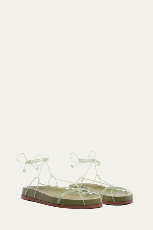 Green Spaghetti Jelly Anatomic Flat Sandal