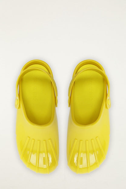 Yellow Monstera Slingback Rain Clog