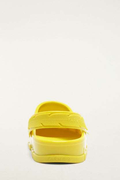 Yellow Monstera Slingback Rain Clog
