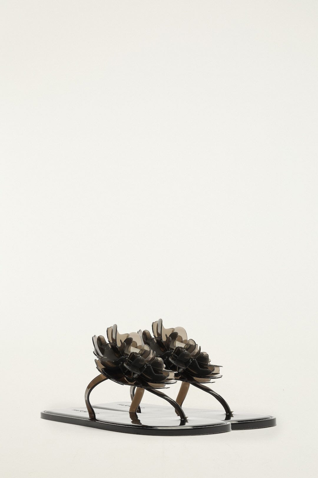 Black Jelly Flower Flat Sandal