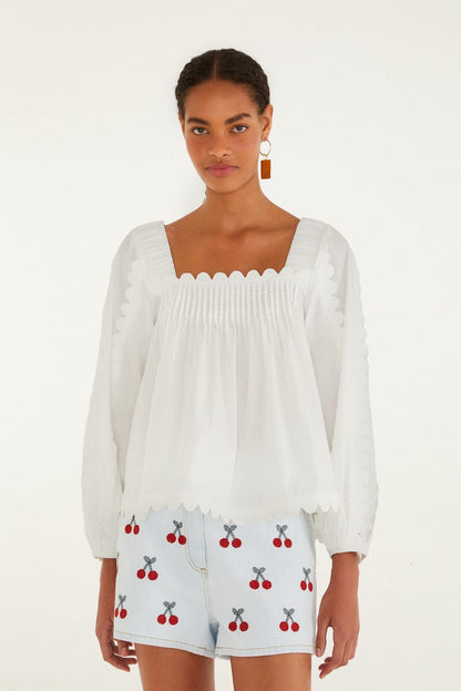 Off-White Long Sleeve Blouse