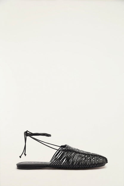 Black Macrame Mule
