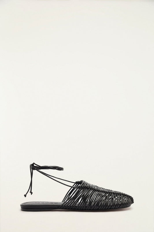 Black Macrame Mule