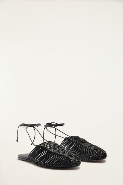 Black Macrame Mule