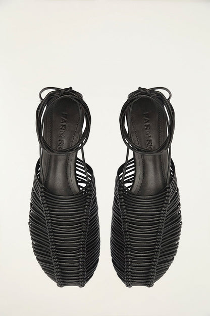 Black Macrame Mule