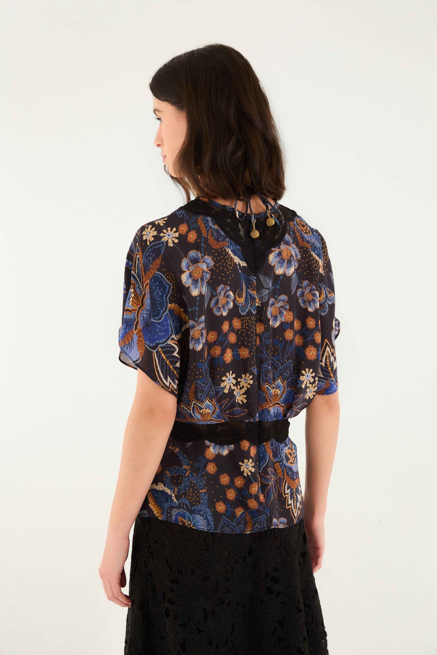 Black Snakes Bouquet Blouse