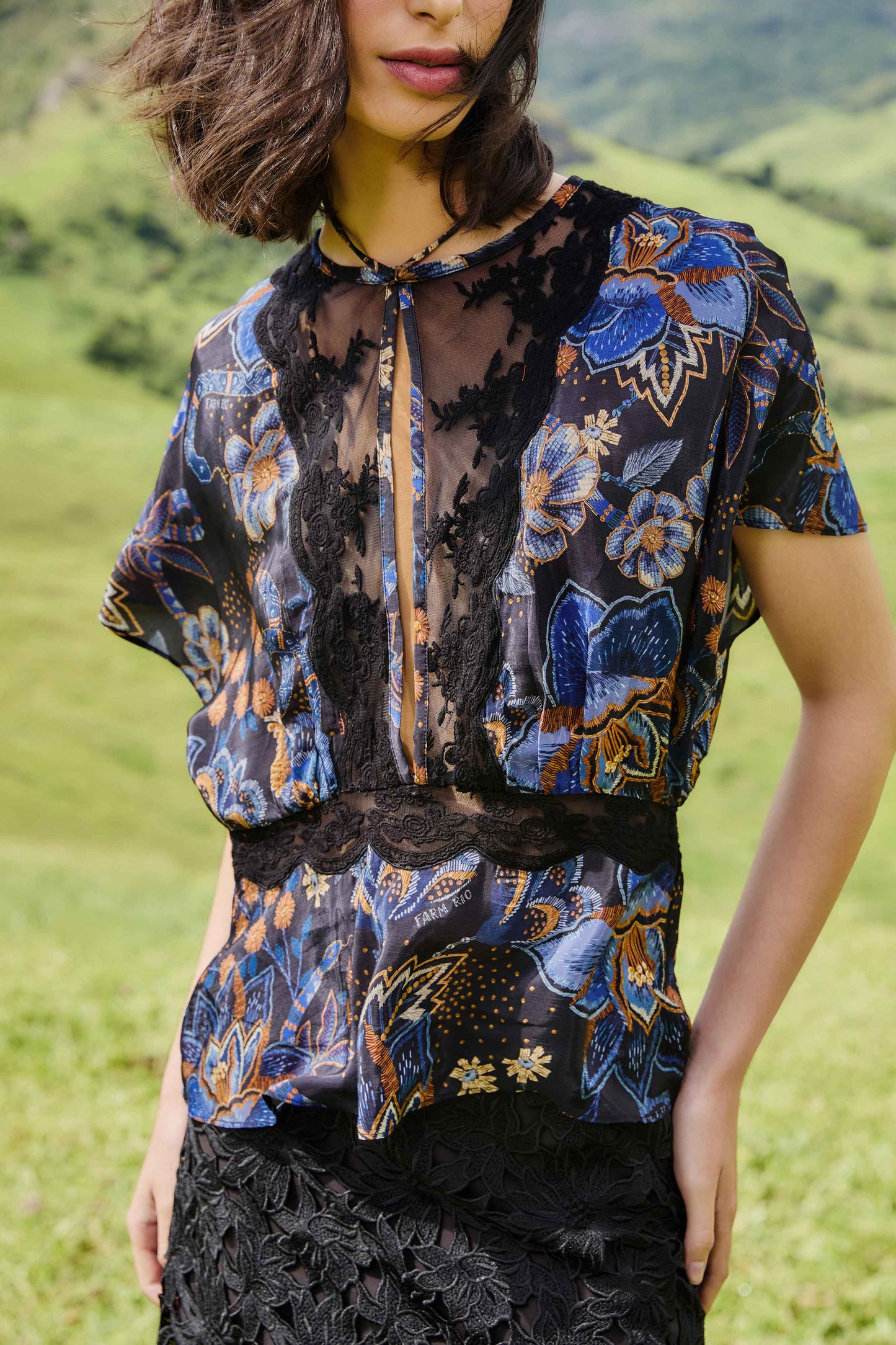 Black Snakes Bouquet Blouse