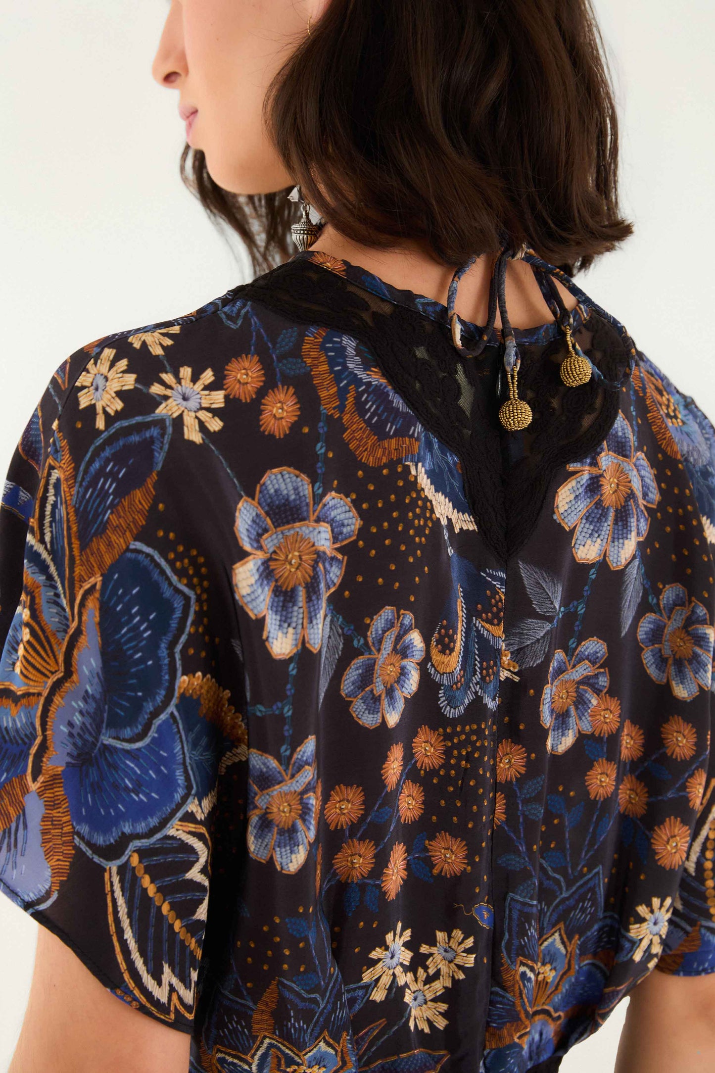 Black Snakes Bouquet Blouse