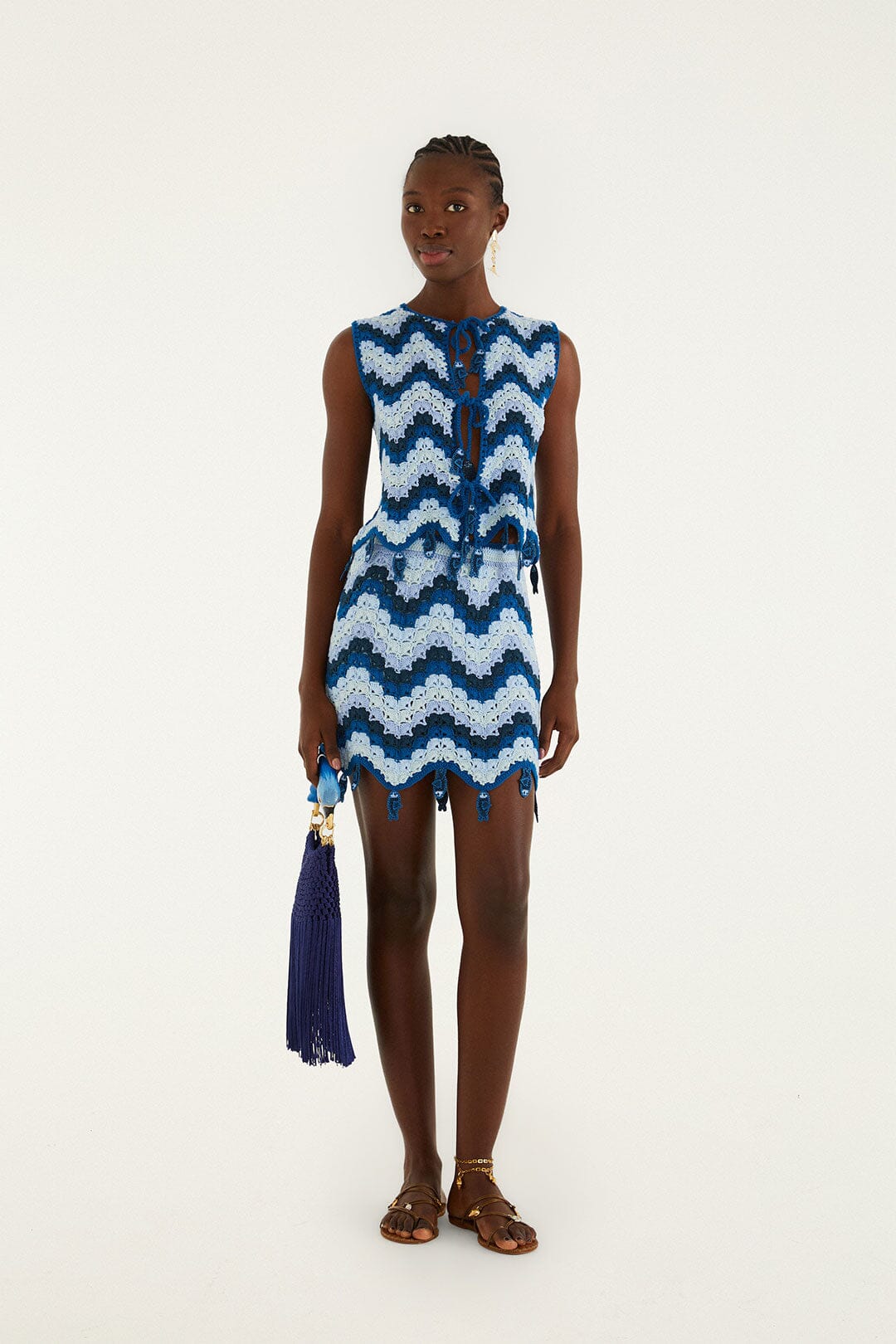 Blue Waves Crochet Top