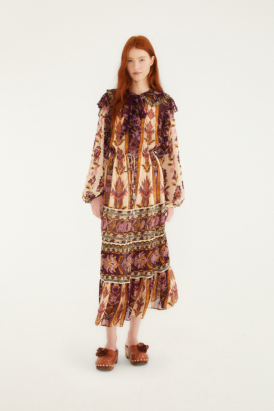 Brown Flower Clog