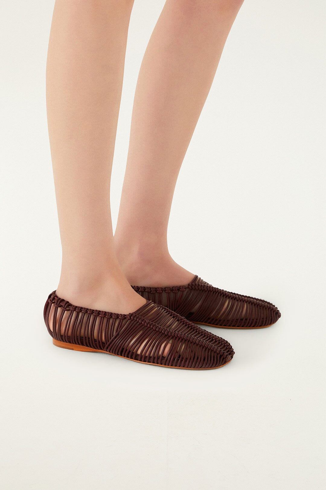 Brown Macrame Mary Jane Ballerina