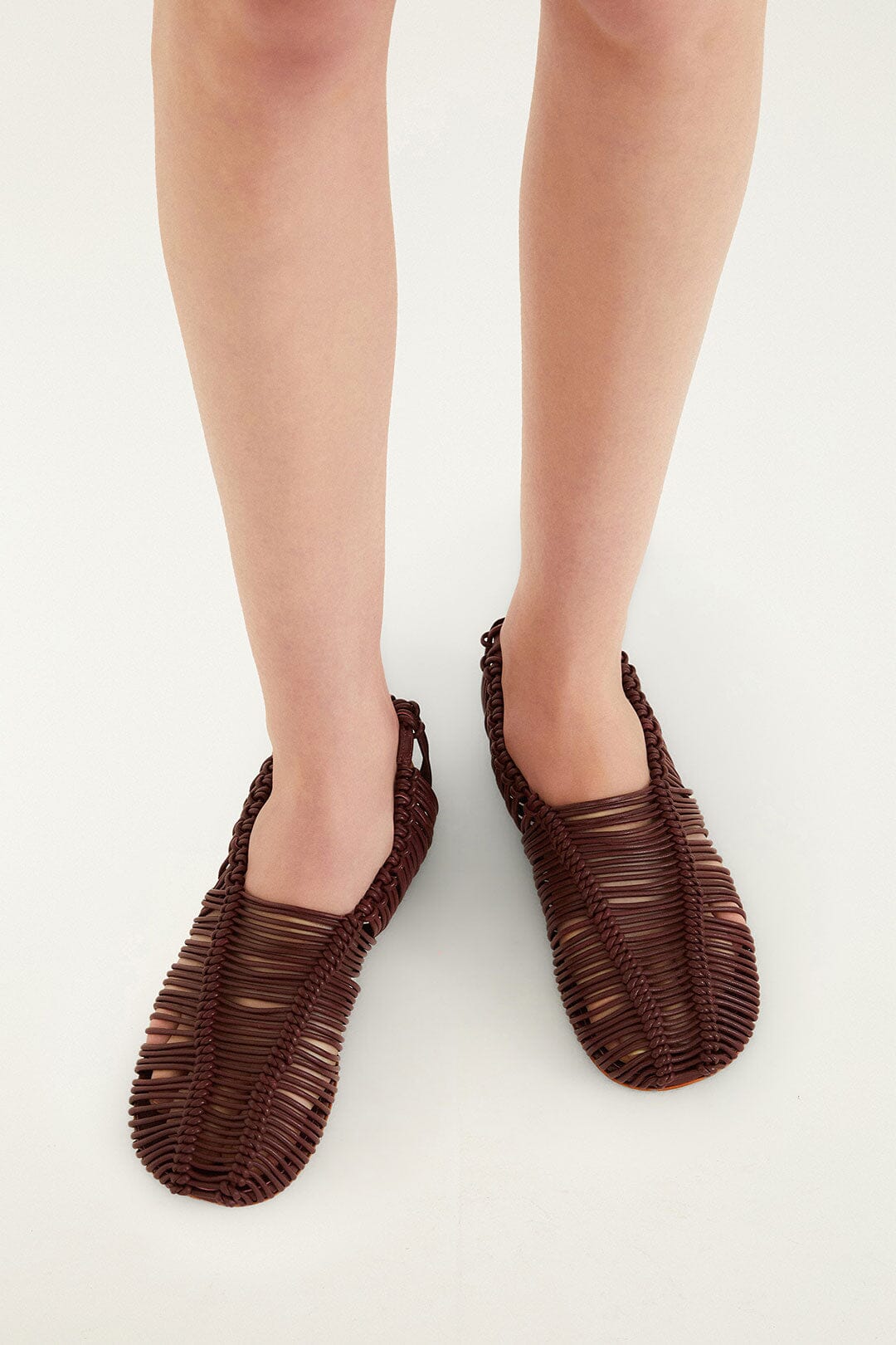 Brown Macrame Mary Jane Ballerina