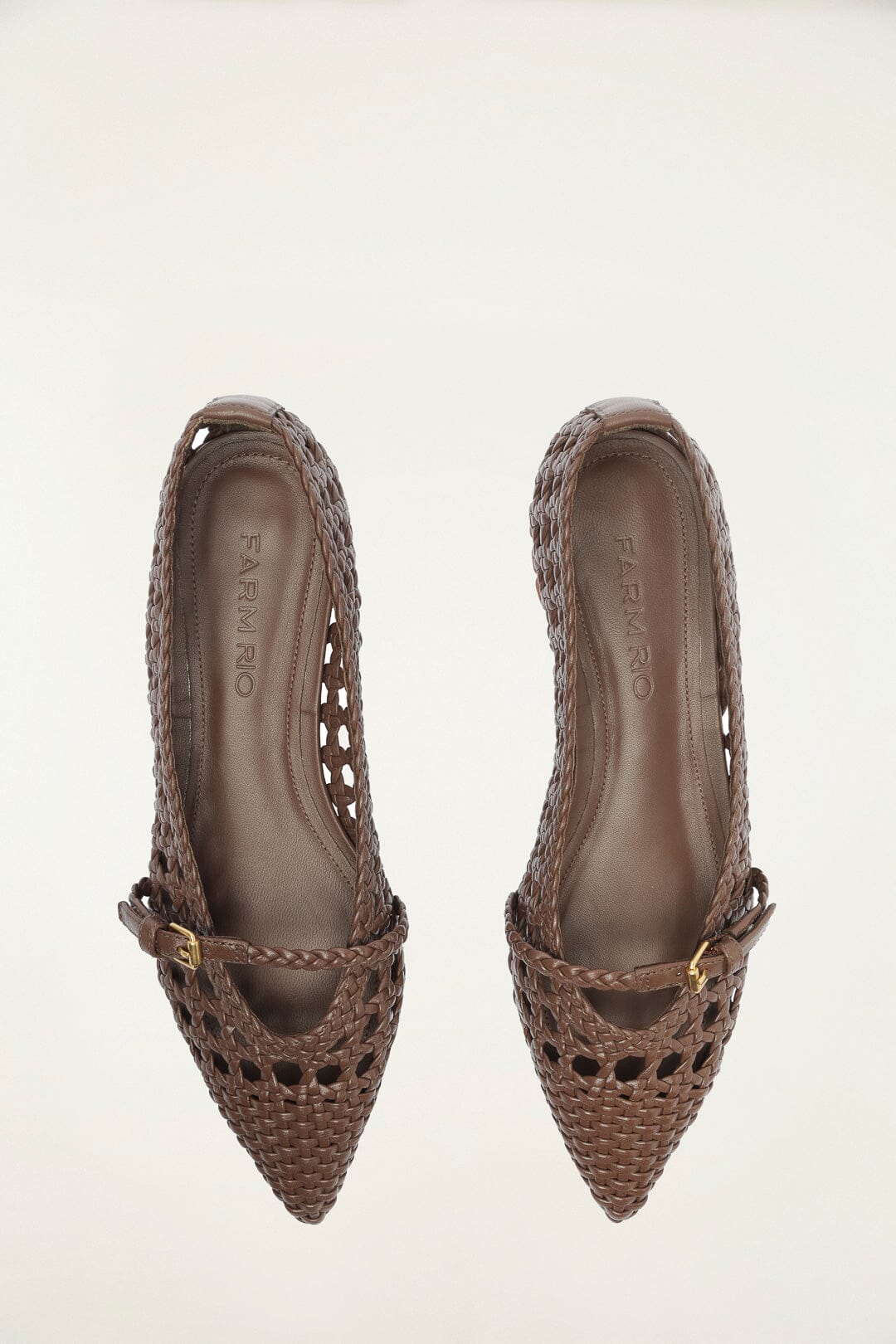 Brown Woven Mary Jane Ballerina