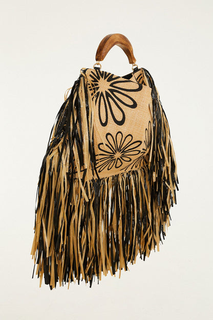 Fringed Raffia Mini Bag