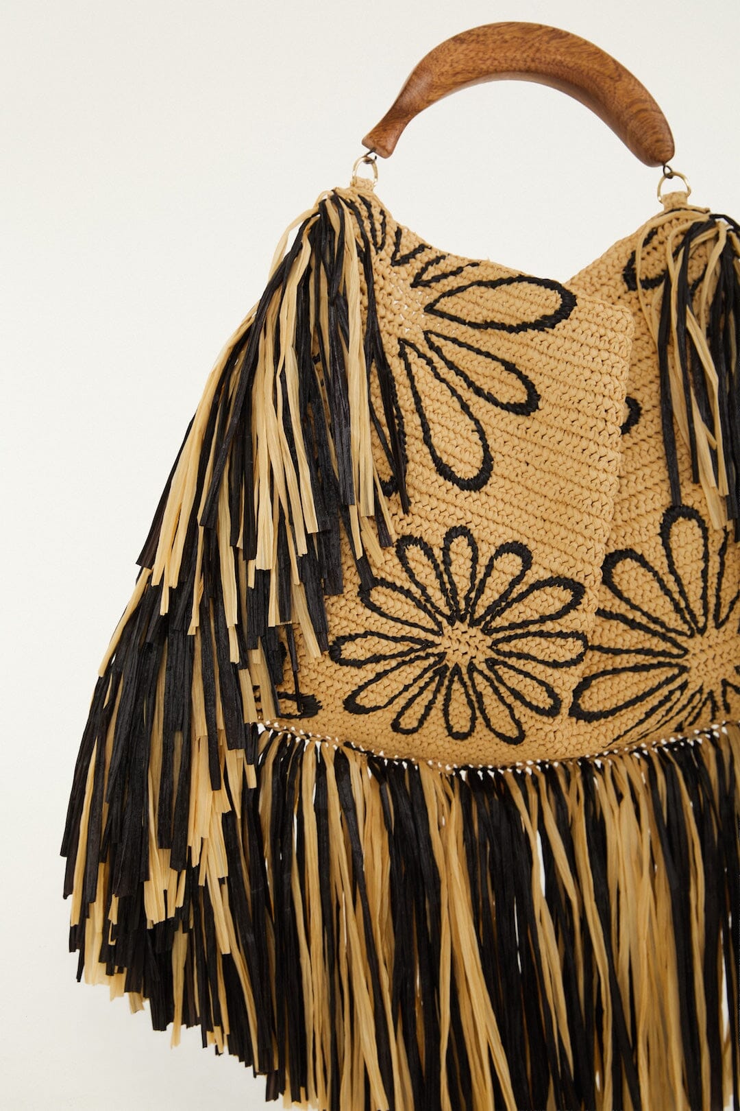 Fringed Raffia Mini Bag