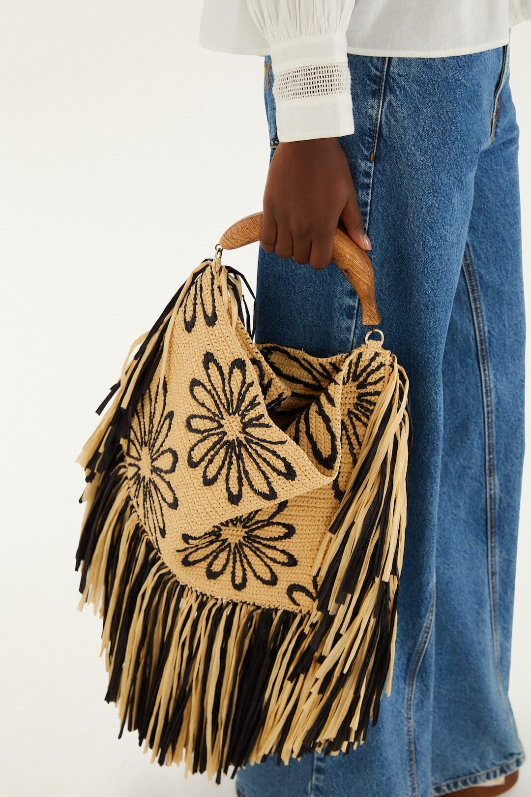 Fringed Raffia Mini Bag