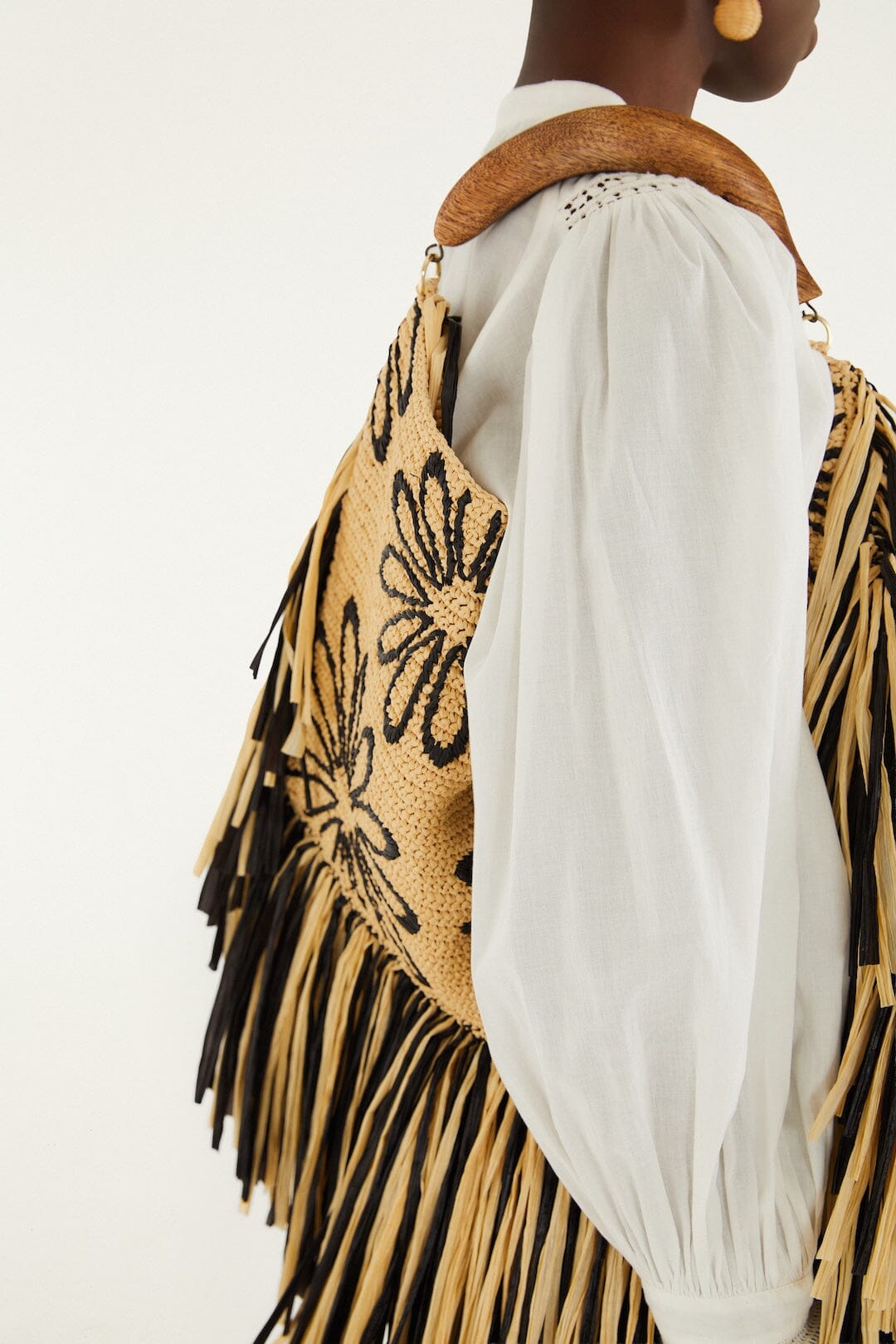 Fringed Raffia Mini Bag