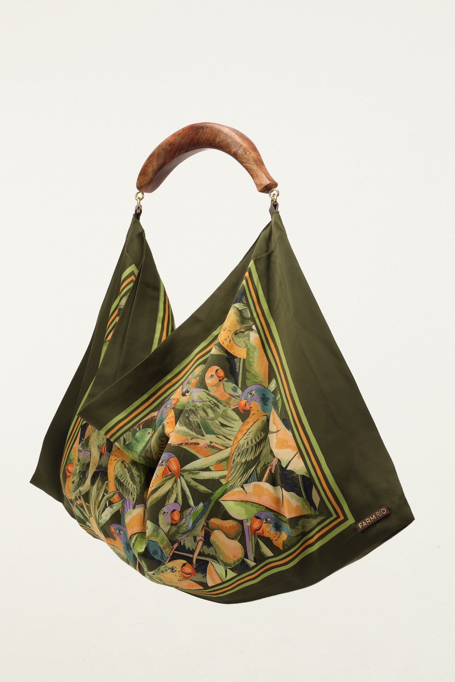 Green Nature Satin Medium Scarf Bag