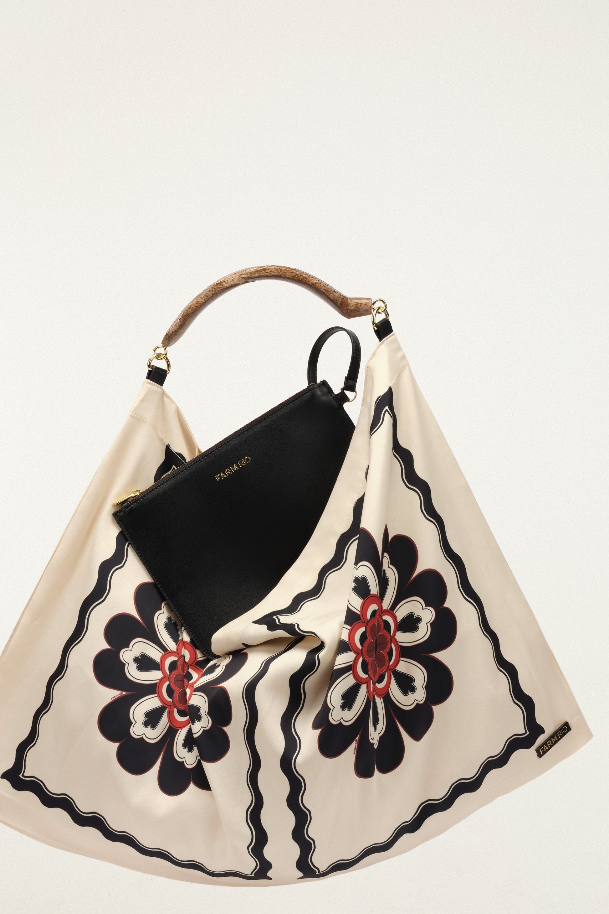 Off-White Flowers Satin Medium Scarf Bag