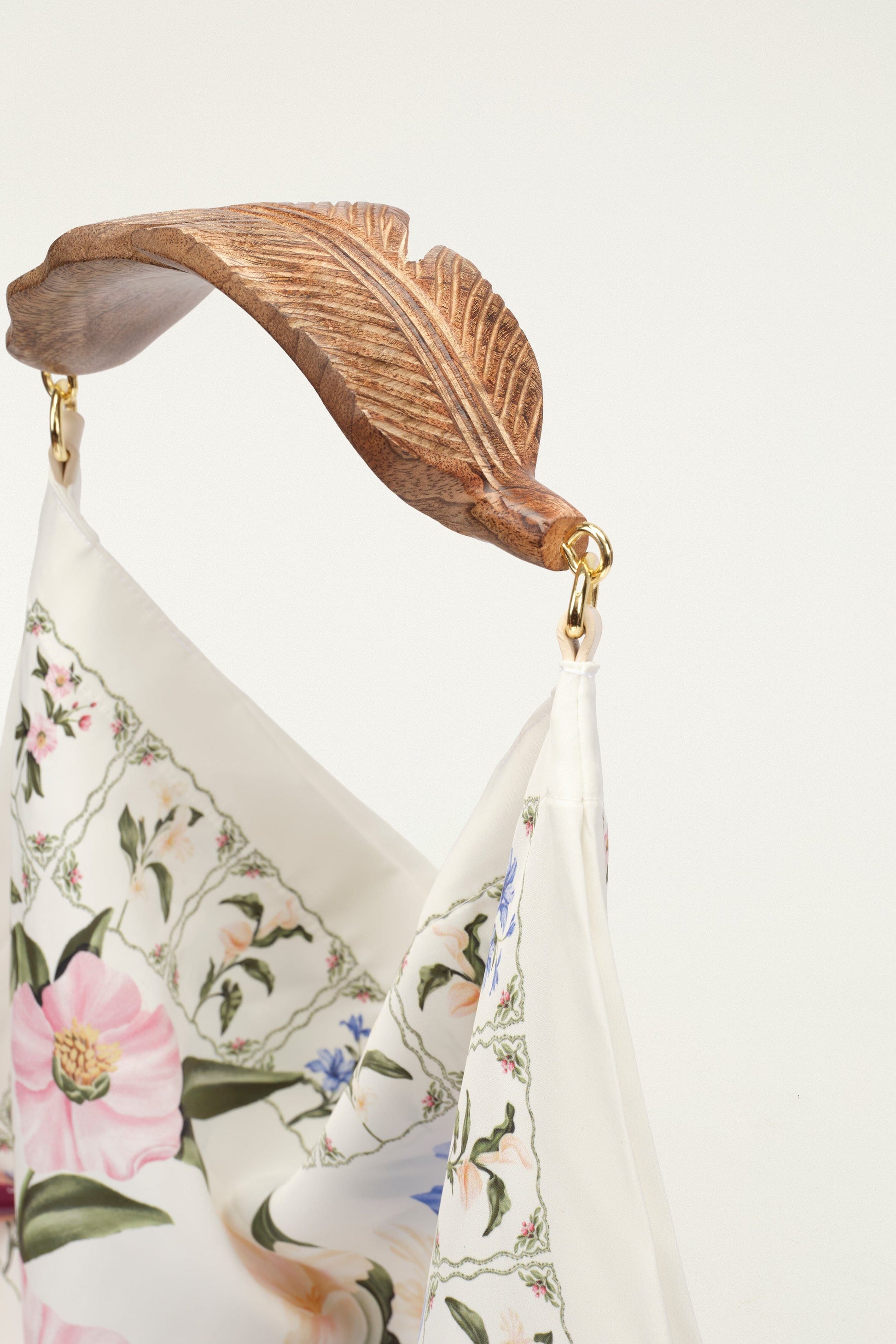 Off-White Flowers Satin Small Scarf Bag