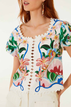 GARDEN OF LIFE SCARF OFF-WHITE