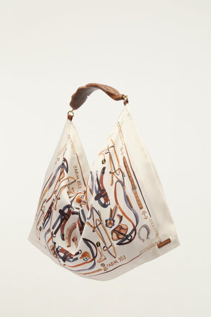 Off-White Horses Satin Medium Scarf Bag