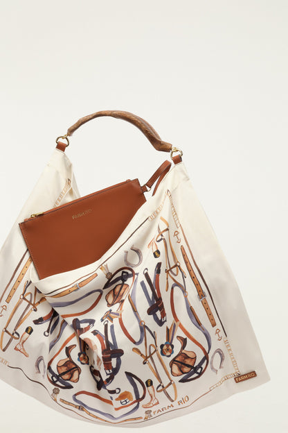 Off-White Horses Satin Medium Scarf Bag