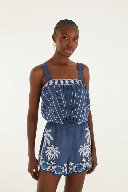 Romper With Embroidery