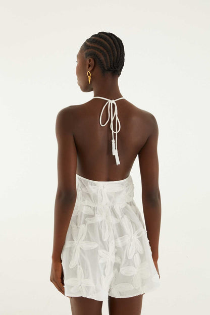 Romper With Neck Tie